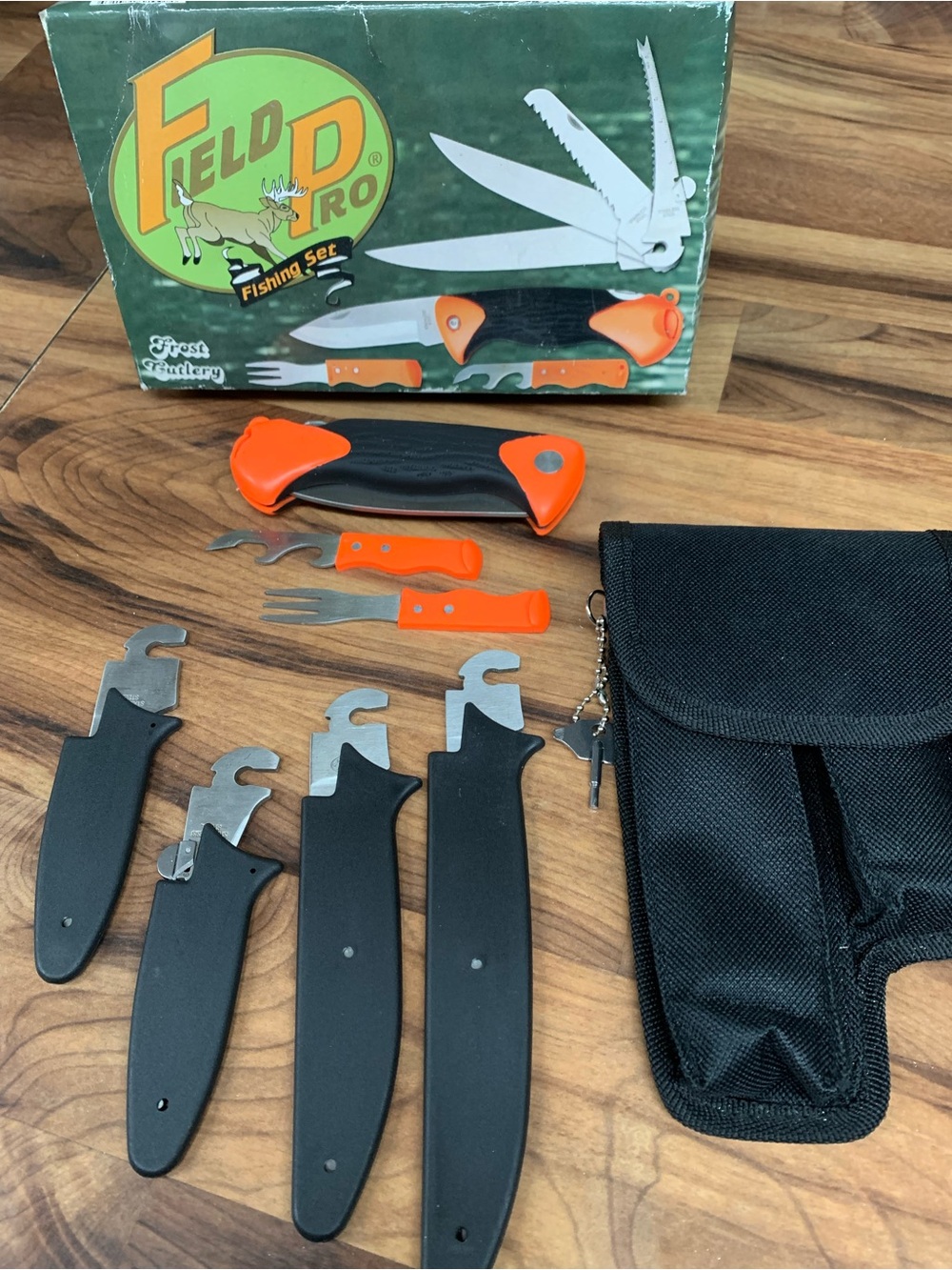 Field Pro Fishing Knife Set Frost Cutlery Multi-Blade Outdoor Kit & Case 15-405